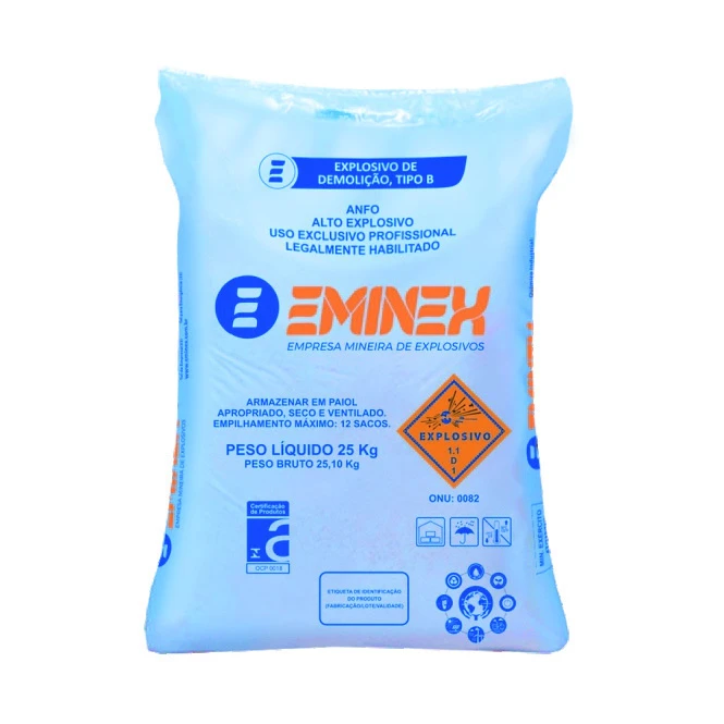 Embalagem ANFO Minex do catálogo EMINEX